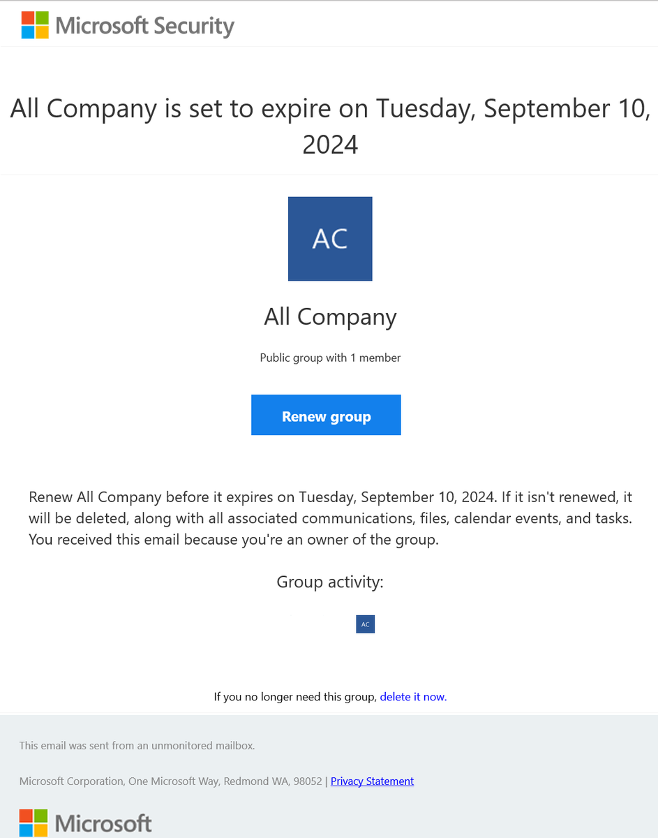 magrom's tweet photo. this will stay forever in our tenant - renew of the all company group. #Yammer #VivaEngage #microsoft365 https://t.co/7FqZrK3jpV