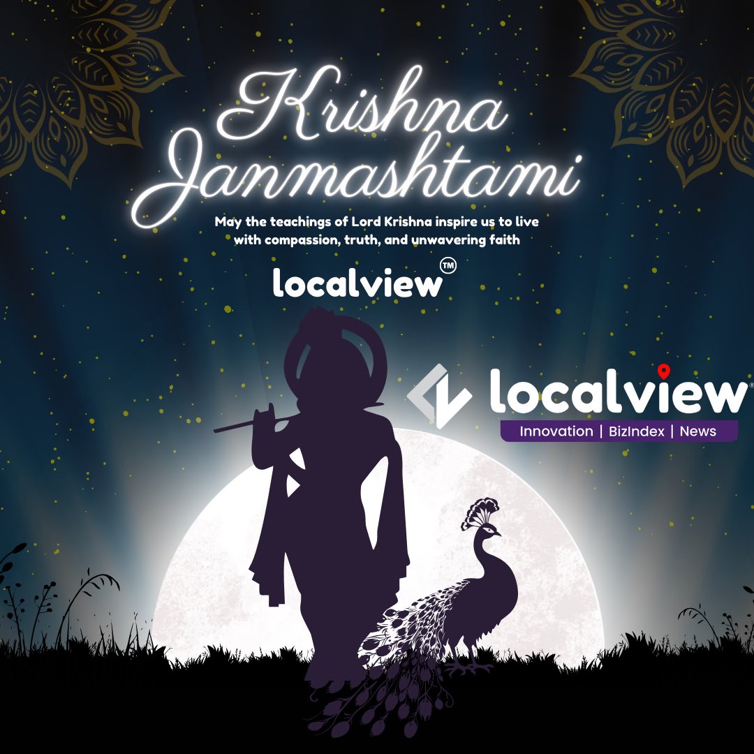 LocalviewIn's tweet image. On this sacred day of Janmashtami, may Lord Krishna fill your life with peace, love, and prosperity. Celebrate His divine grace with LocalView as we honor His blessings together. 🕊️🌸 #HappyJanmashtami #KrishnaBlessings #LocalView