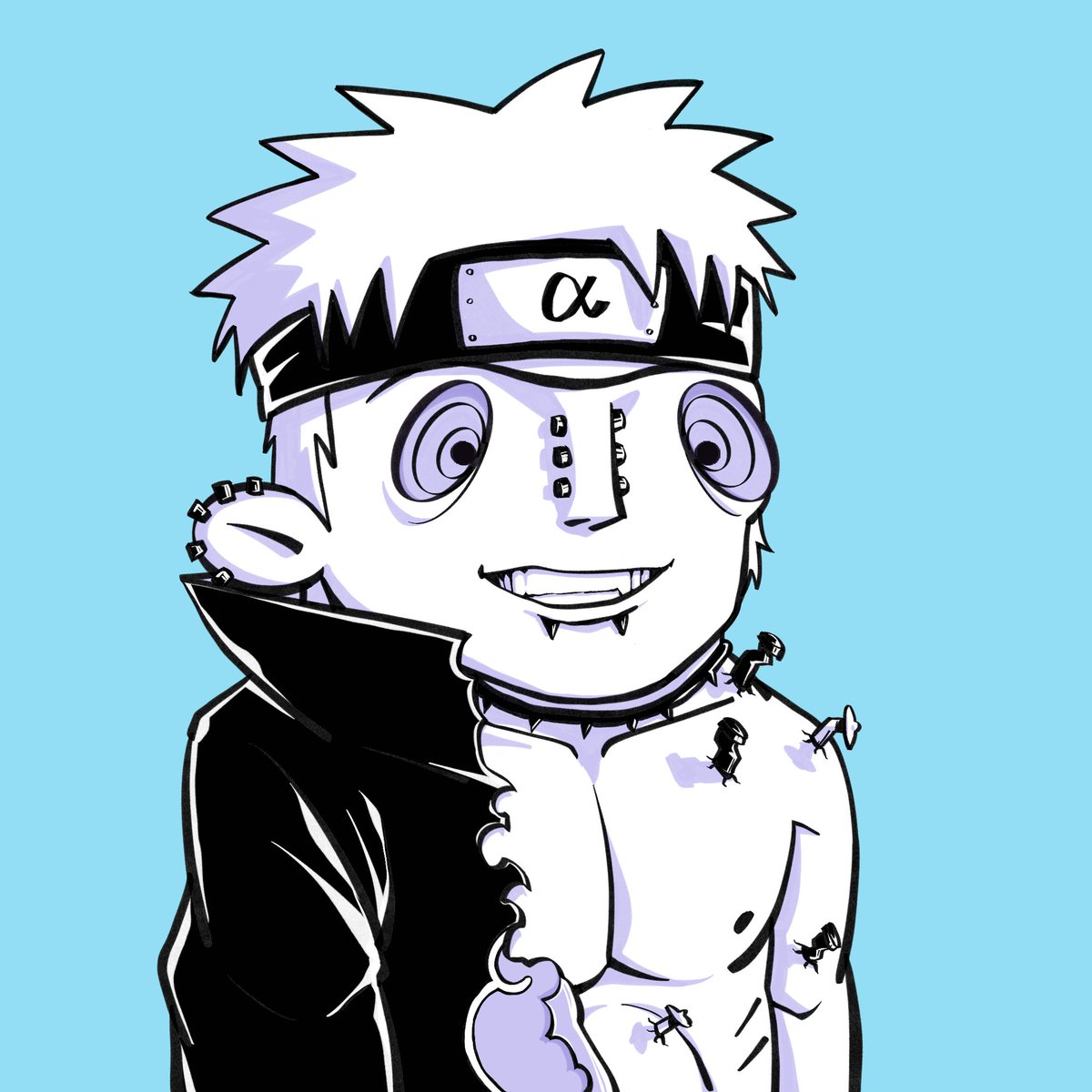 Unveiling Alfa Frens #37

'Vain'

Owned by- @0xJeckthunder 

Art Concept Breakdown-
- Stole his pain speech from 'Many Men by 50 cent'.
- Still waiting for the almighty push on the memecoin he fullported.
- His summoning jutsu is red god candles.