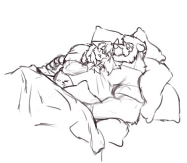 Some wips I sent a friend before losing laptop access. Some comfy snugs