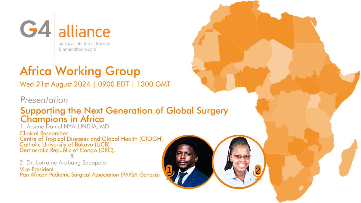 I had the privilege of presenting on "Supporting The Next Generation of Global Surgery Champions in Africa" with Dr Arsène Daniel NYALUNDJA  at the The G4 Alliance. An incredible opportunity to discuss the critical role that education, mentorship, and collaboration