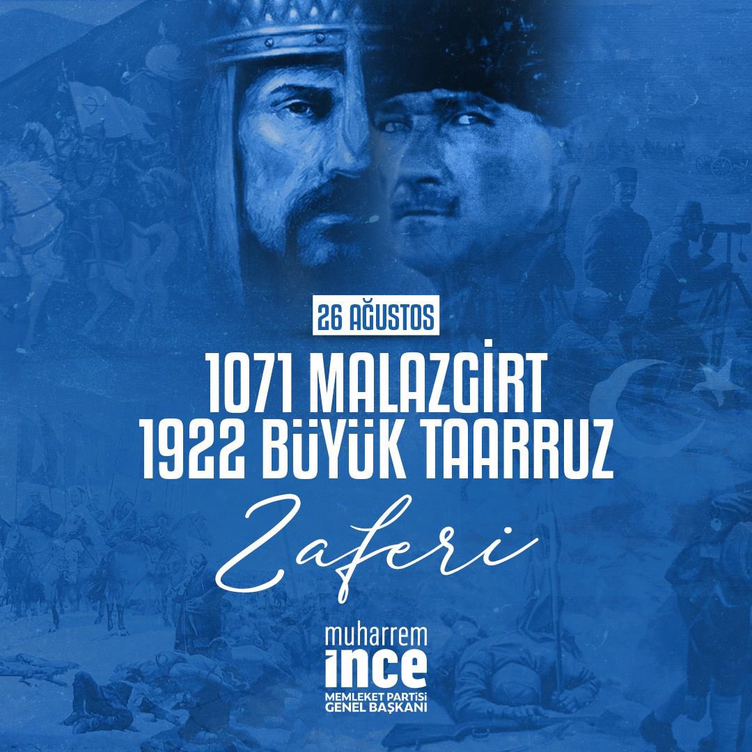 vekilince's tweet photo. 1071'de Malazgirt'te Anadolu'nun kapılarını açan Sultan Alparslan'dan, Büyük Taarruz'la vatan topraklarını kurtaran Gazi Mustafa Kemal Atatürk'e kadar tüm kahramanlarımıza selam olsun. Malazgirt Zaferi ve Büyük Taarruz’un yıl dönümünde tüm kahramanlarımızı saygı ve rahmetle anıyorum.