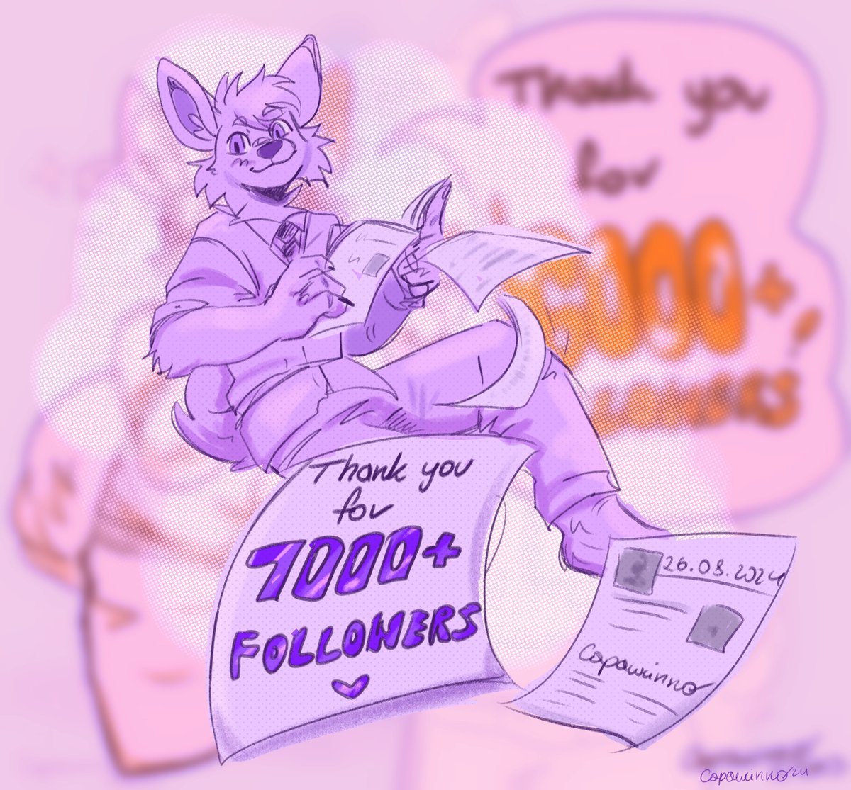 💜Thank you so much for 7000 followers!

It's a bit insane to be fair, thank you for everyone who is there and supports me &amp; my work!