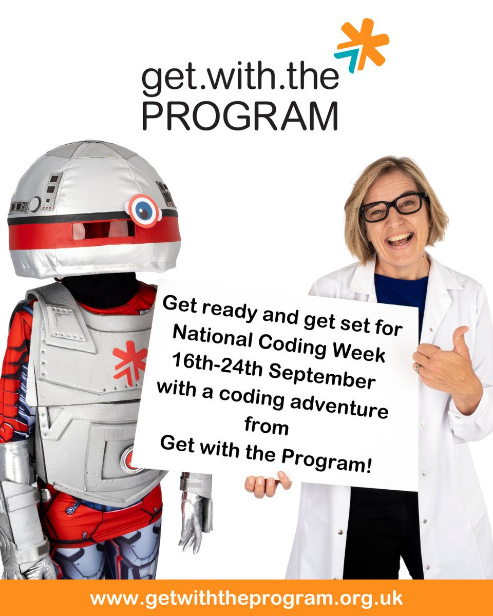 gwtp_uk's tweet image. Robot, robot, go, go, go, follow your algorithm, don't be slow...
Get ready and get set for National Coding Week 16th-24th September!
getwiththeprogram.org.uk//post/get-read…
#NationalCodingWeek #Coding #CodinginSchools #ComputingCurriculum #STEMLearning #STEM #KS1 #LKS2 #EdTech
