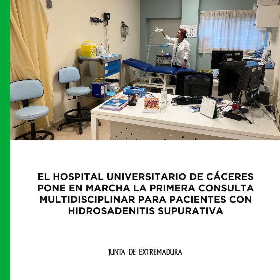 saludEXT's tweet photo. 🩺 El Hospital Universitario de Cáceres ha lanzado la primera consulta multidisciplinar para pacientes con hidrosadenitis supurativa, una enfermedad inflamatoria crónica.

👉🏼 Más info | https://t.co/rvMoU2z13B https://t.co/NoctW7SER9