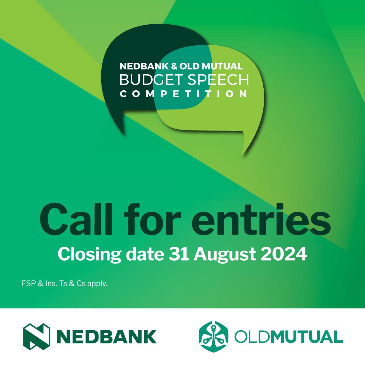 tsholoparkies's tweet photo. UNI STUDENTS⬇️
Stand a chance to WIN a cash prize of R60k!Showcase your knowledge & ideas on public debt & economic growth by entering the 53rd @OldMutual & @Nedbank Budget Speech Competition by 31 AUGUST 2024 ‼️
🔗: https://t.co/oNLLVaVRUI
#BudgetSpeechComp #FutureEconomists https://t.co/4N4Xh5zr18