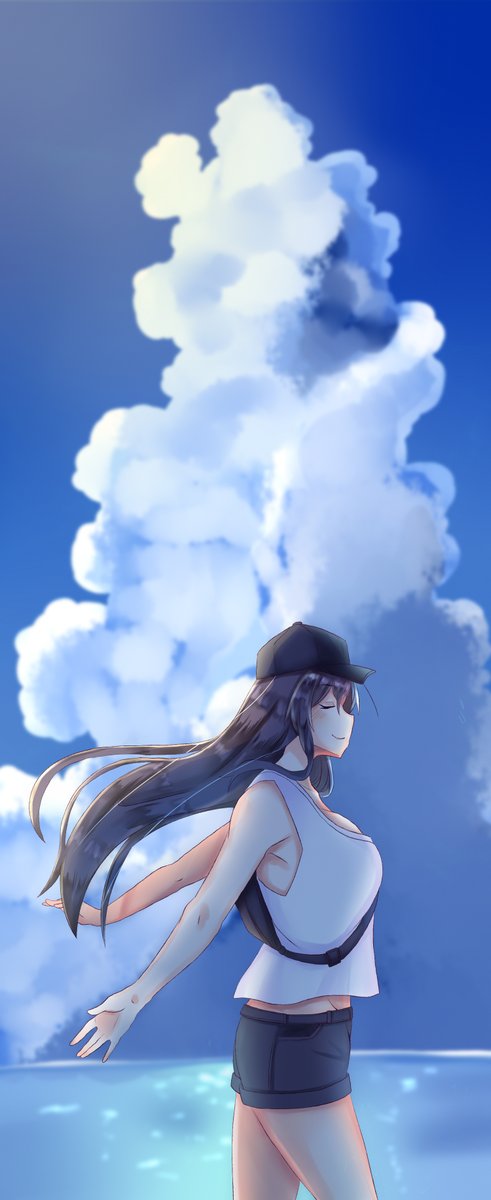 「エモい絵描こうとして力尽きたからペタリ 」|あまがみ千紗都（Amagami Chisato）のイラスト