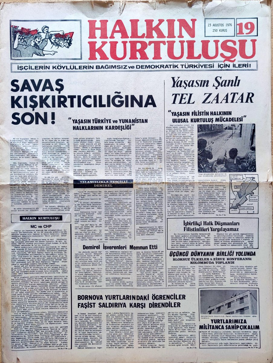 dibar_net's tweet photo. Tarihte 23 Ağustos 1976, Halkın Kurtuluşu 19.sayı, https://t.co/vXMuGDsZmY https://t.co/W9huUHEfkt