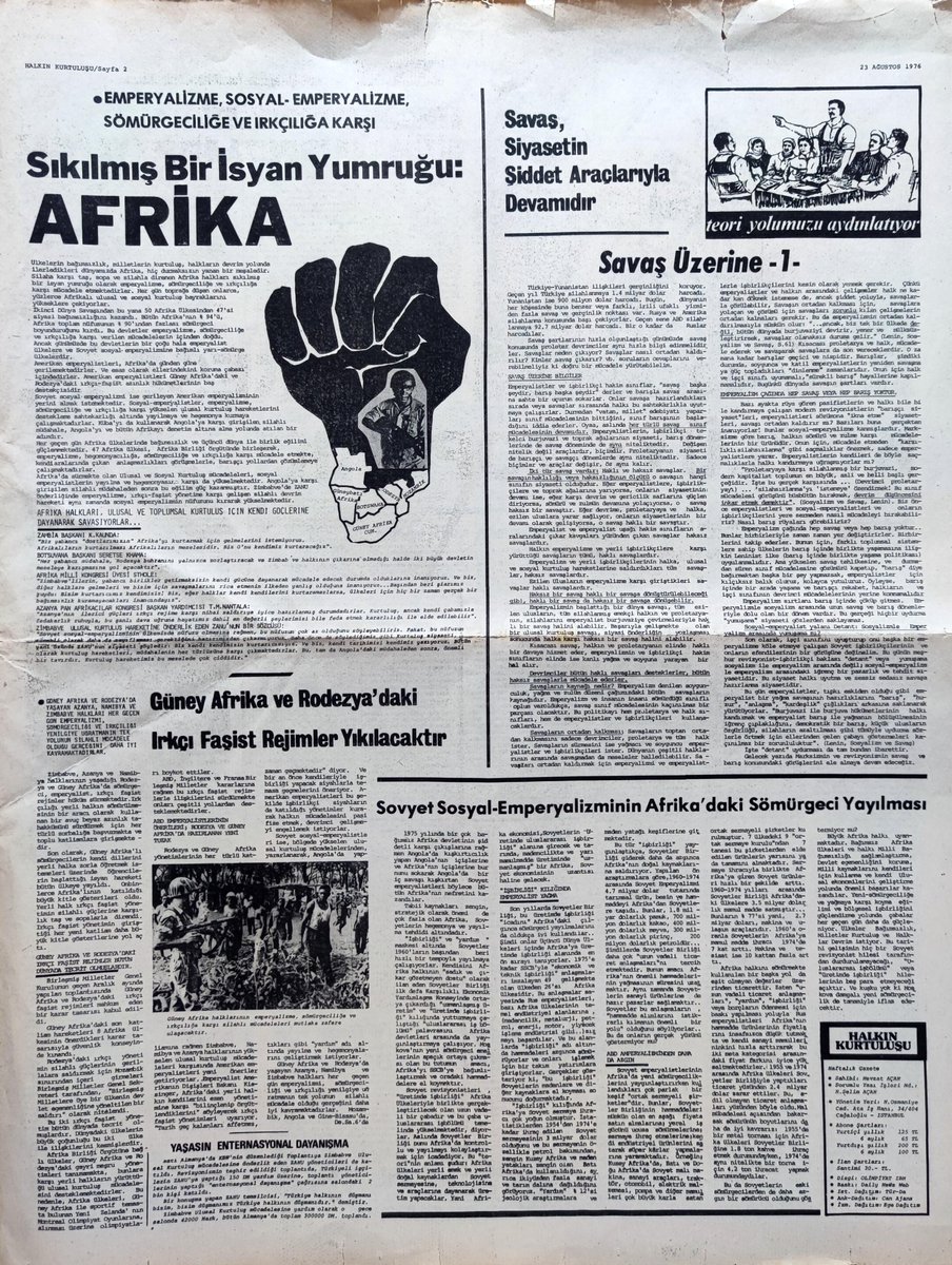 dibar_net's tweet photo. Tarihte 23 Ağustos 1976, Halkın Kurtuluşu 19.sayı, https://t.co/vXMuGDsZmY https://t.co/W9huUHEfkt