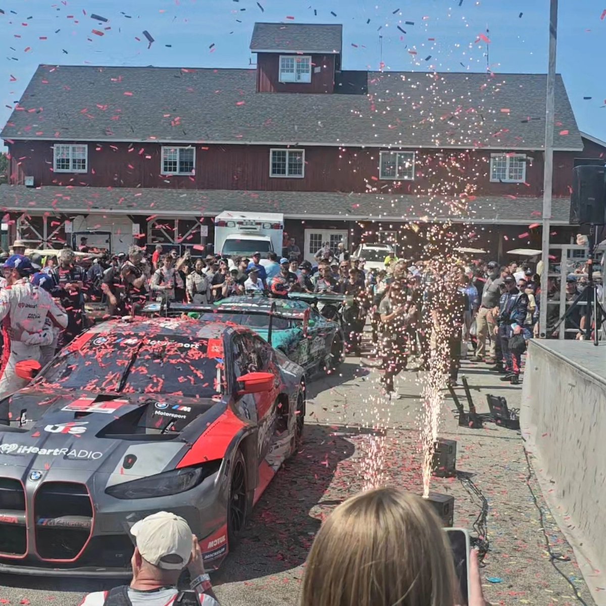 ImperialPyro's tweet photo. What an epic weekend at @VIRNow for #IMSA! 🇺🇸🏎️ We brought pyrotechnics to the national anthem, a 5-minute fireworks show for the campers, and cold sparks to celebrate in Victory Lane! 🎆⚡️🔥 Proud to add some extra flair to the action! #VIR #ImperialPyro #Fireworks #VictoryLane https://t.co/vPGQJIbzDF