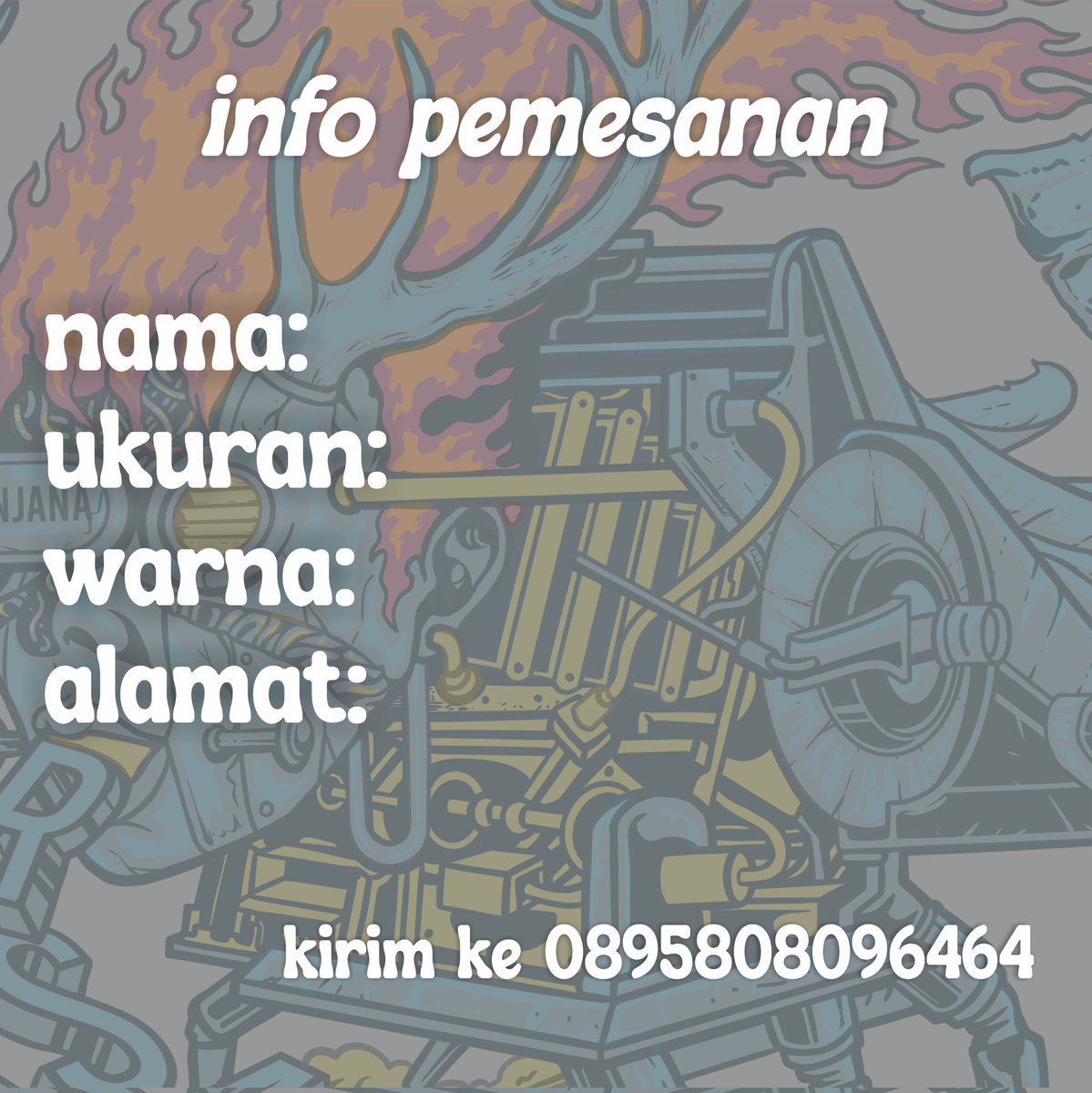rusamenjana's tweet photo. Dikerjakan menggunakan tinta plastisol yang digesut di media cotton combed 24s. Dua pilihan warna HITAM &amp; PUTIH untuk melengkapi tubuh. Digarap dengan senantiasa rumah sablon @stronger. https://t.co/zZbFWNru2w