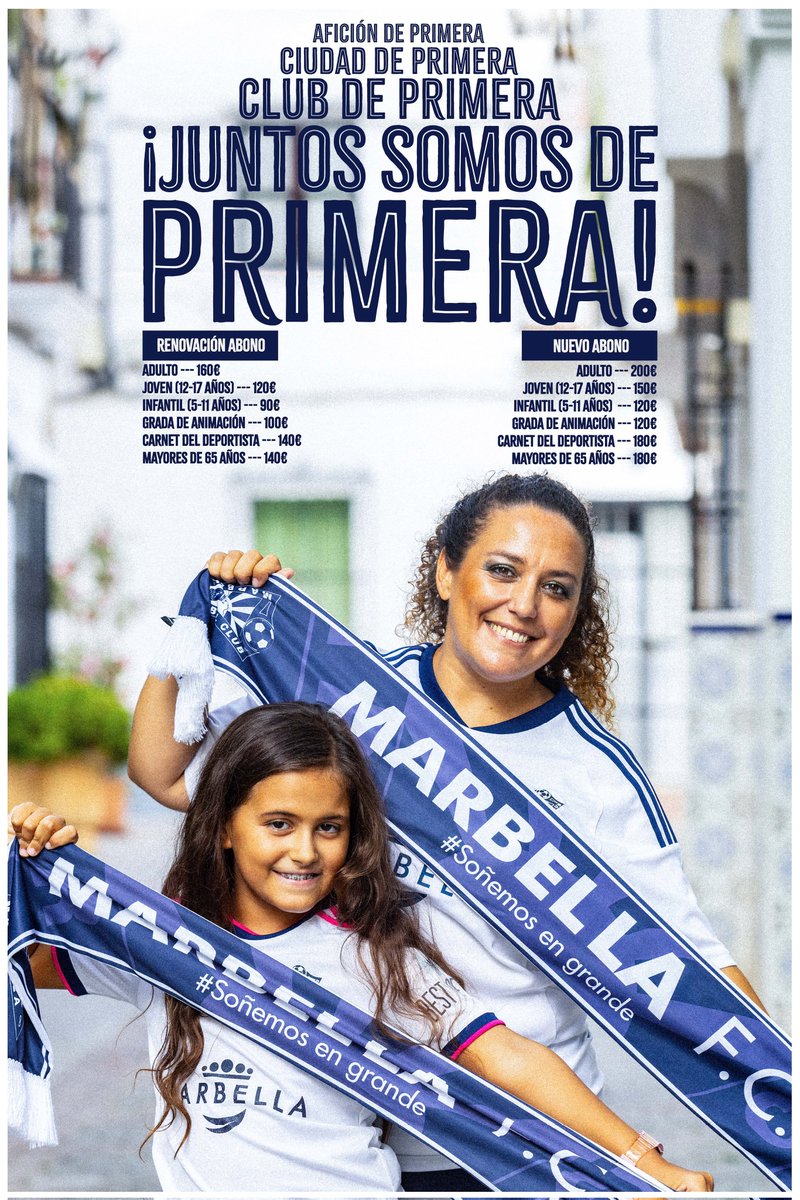 ✨️ ¡¡ 𝙑𝙞𝙫𝙚 𝙪𝙣𝙖 𝙩𝙚𝙢𝙥𝙤𝙧𝙖𝙙𝙖 𝙚𝙨𝙥𝙚𝙘𝙩𝙖𝙘𝙪𝙡𝙖𝙧 𝙘𝙤𝙣 𝙩𝙪 𝙈𝙖𝙧𝙗𝙚𝙡𝙡𝙖 𝙁𝘾 𝙮 𝙖𝙗𝙤́𝙣𝙖𝙩𝙚 𝙮𝙖 !! 

🗣 𝘾𝙖𝙢𝙥𝙖𝙣̃𝙖 𝙙𝙚 𝙖𝙗𝙤𝙣𝙤𝙨 2️⃣4️⃣/2️⃣5️⃣

🎫 𝗩𝗲𝗻𝘁𝗮 𝘆 𝗿𝗲𝗻𝗼𝘃𝗮𝗰𝗶𝗼́𝗻 𝗽𝗿𝗲𝘀𝗲𝗻𝗰𝗶𝗮𝗹: oficina del Campo Luis Teruel (lunes a