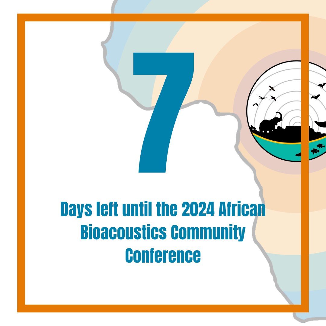 We are only a week away from the 2024 African Bioacoustics Conference!

Check out our epic line up in the conference program -

africanbioacoustics.org/_files/ugd/8ed…

It is still possible to register to join the conference online here: africanbioacoustics.org/registration