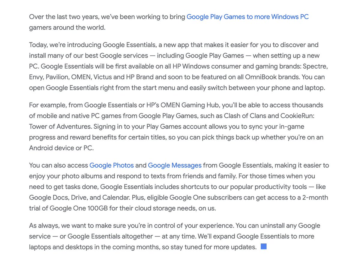 Tech_Marcell's tweet image. Now all Google services are in one place on your Windows device!
Google Play Games, Google Photos, Google Messages, and much more...
Google Docs, Drive, and Calendar to boost your productivity...
Everything in one app, Google Essentials!
#GoogleEssentials #Windows #GoogleService