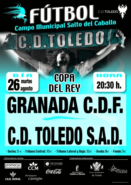 Hace 16 años el <a href="/CD_Toledo/">C.D. Toledo 🦅💚⚪️</a> (3ª División) vencía por 3-1 al <a href="/GranadaCF/">Granada CF ❤️⚪️</a> (2ªB). En eliminatoria a partido único en Salto del Caballo
Goles
🟢 <a href="/pedroburelas/">Pedro Velasco</a> de p., Intxausti y Butra
🔴⚪️ Altuna