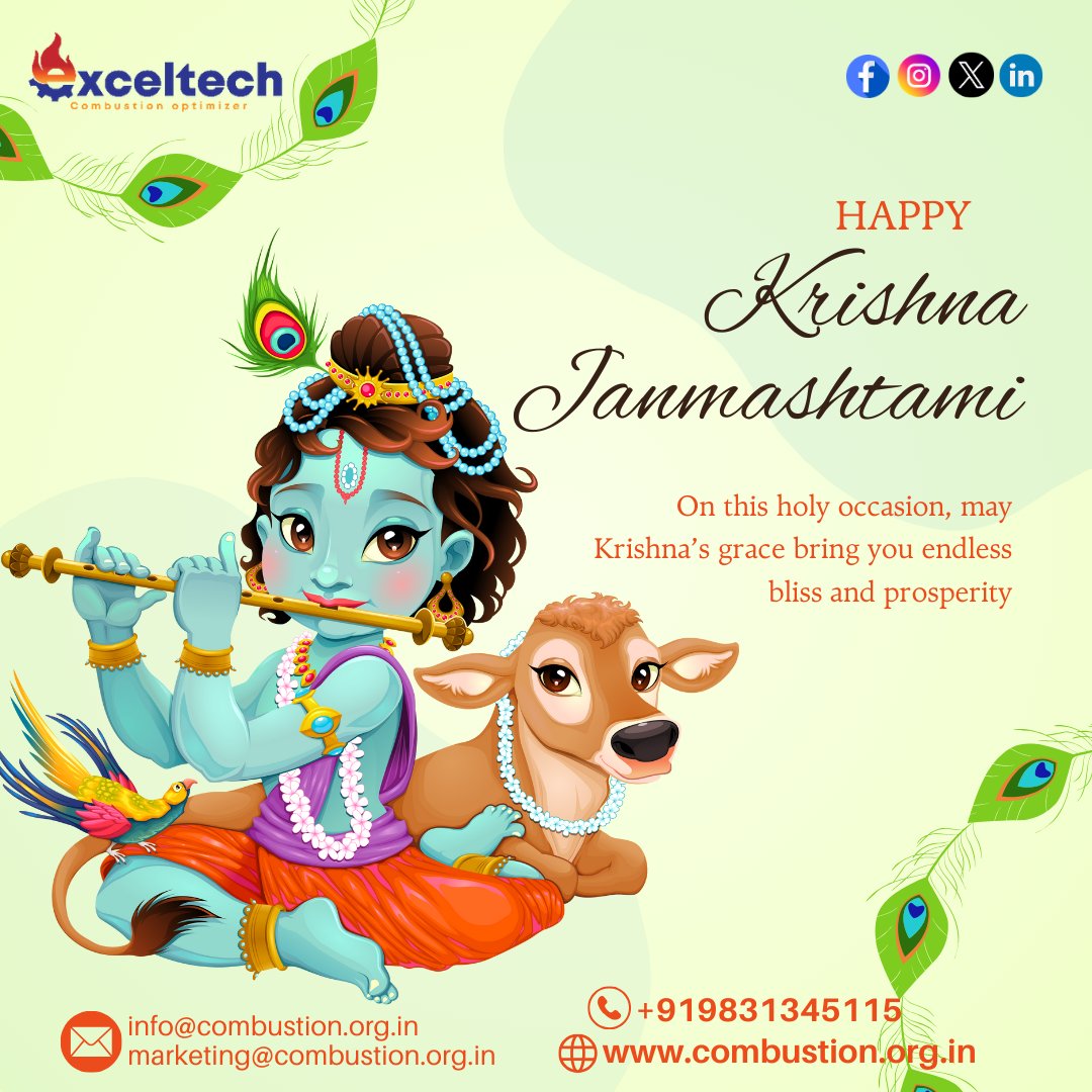 exceltechpvtltd's tweet image. 🌸 **Happy Krishna Janmashtami!** 🌸
On this holy occasion, may Lord Krishna's grace bring you endless bliss, prosperity, and joy. 🙏
#KrishnaJanmashtami #Blessings #Exceltech