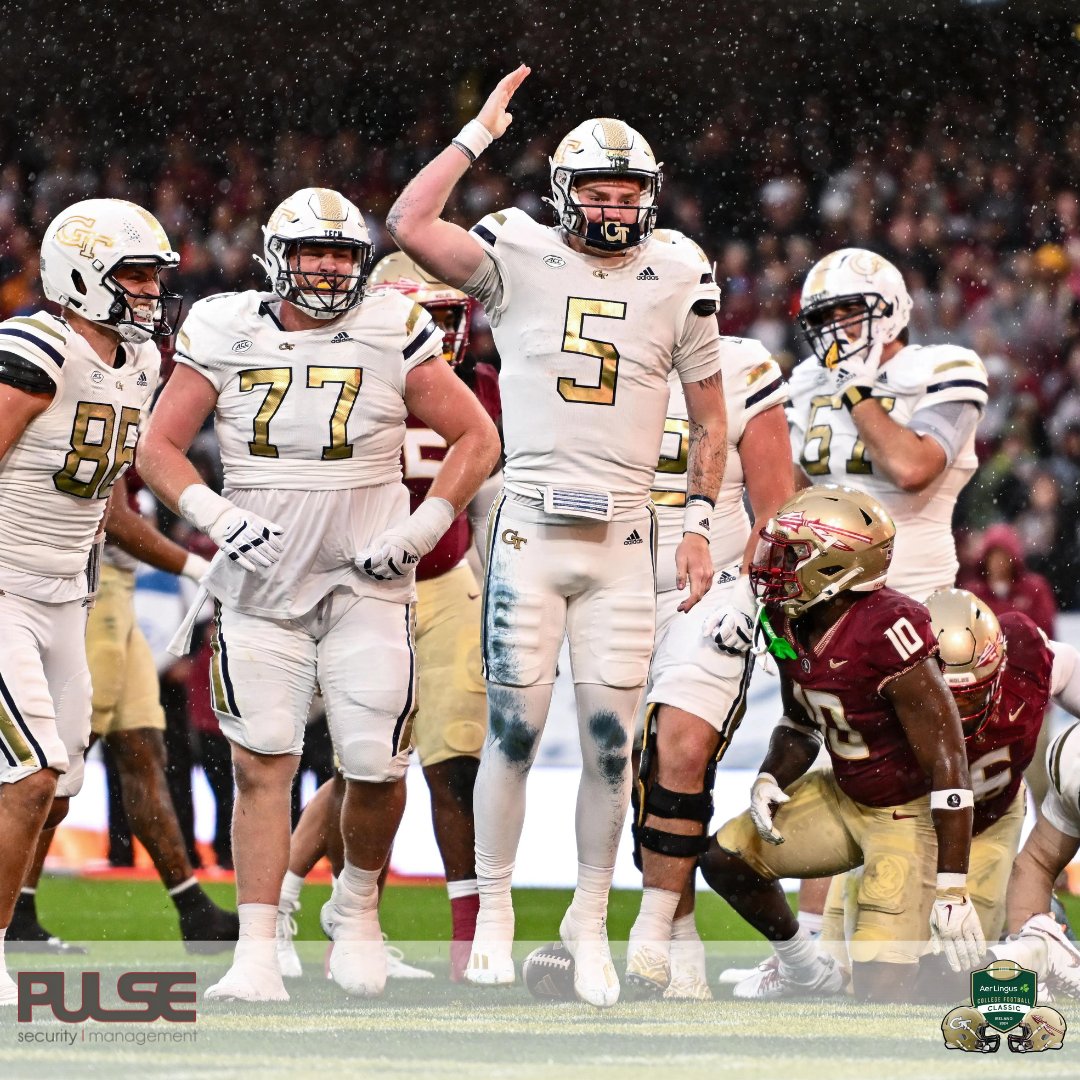 PulseSecurityM1's tweet image. Proud of Pulse Security for managing safety at the 2024 Aer Lingus College Football Classic at Aviva Stadium! 🏈 Congrats to Georgia Tech on their 24-21 win over Florida State! 🎉 Thanks to our team for ensuring a secure, memorable event from pep rallies to game day! 
🌟
