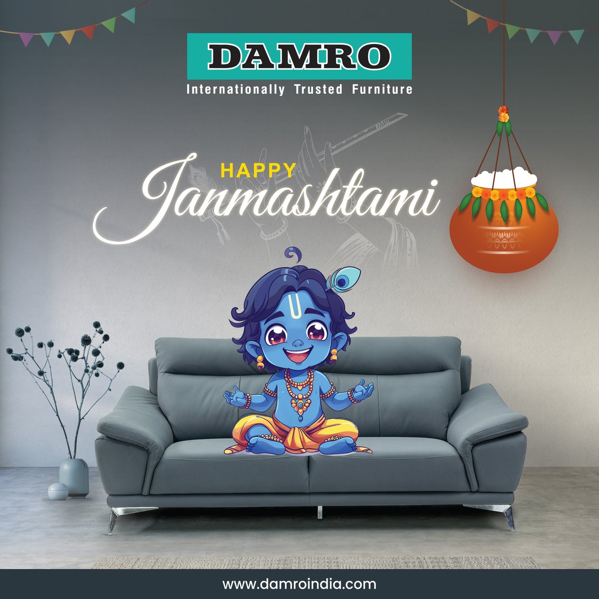 Season's Greetings! May this Janmashtami bring you abundant joy and the strength to overcome all challenges.
#Janmashtami #JaiShriKrishna #LordKrishna
#KrishnaPookalam #HareKrishna #KrishnaLeela 
#KrishnaJanma #KrishnaBhajan #HappyJanmashtami #DamroFurniture #Livingroomfurniture