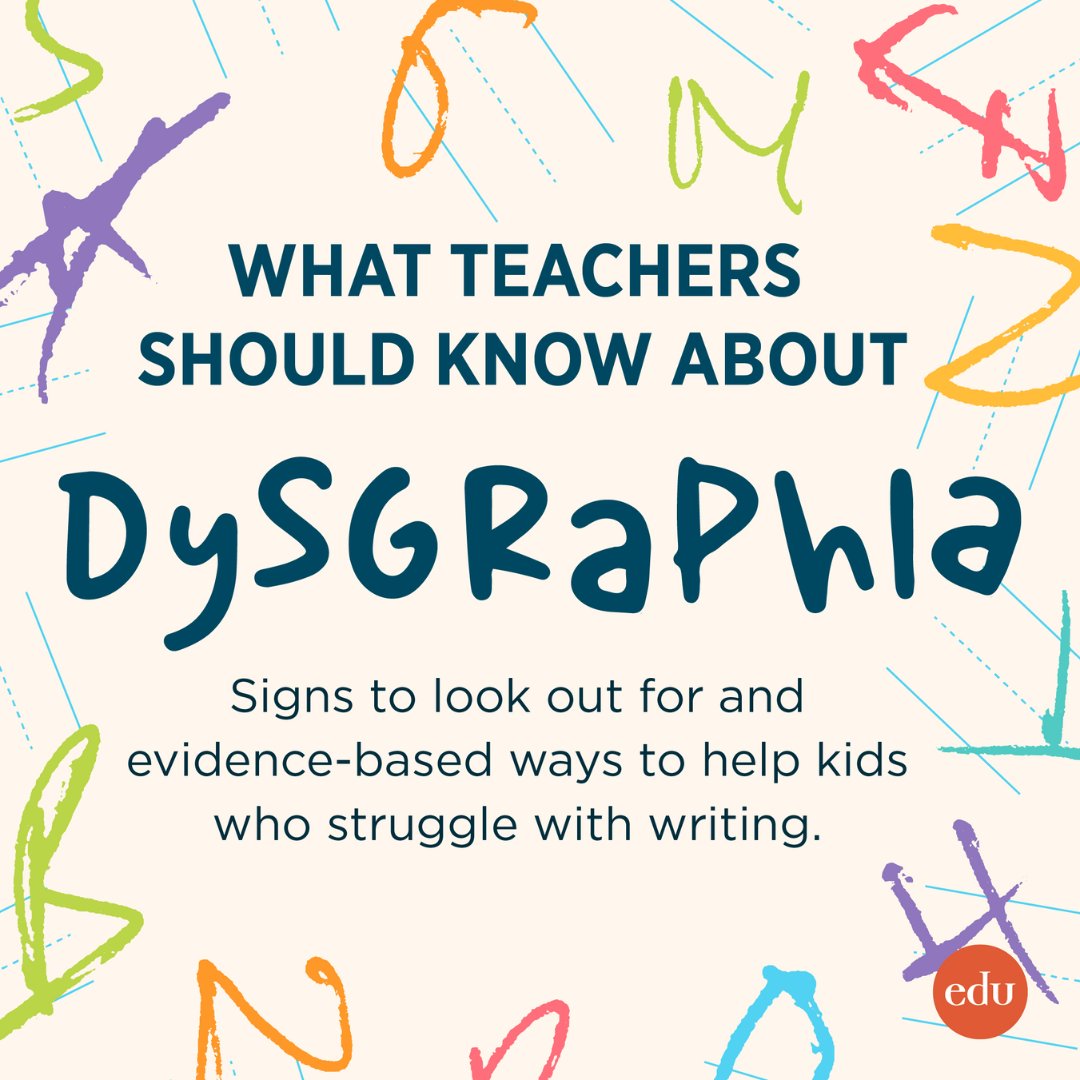 edutopia's tweet image. If you feel uncertain about what dysgraphia is, you’re not alone. Here’s what to know about the research, signs to look out for, and ways to support students. ✏️ edut.to/3MgHO2O