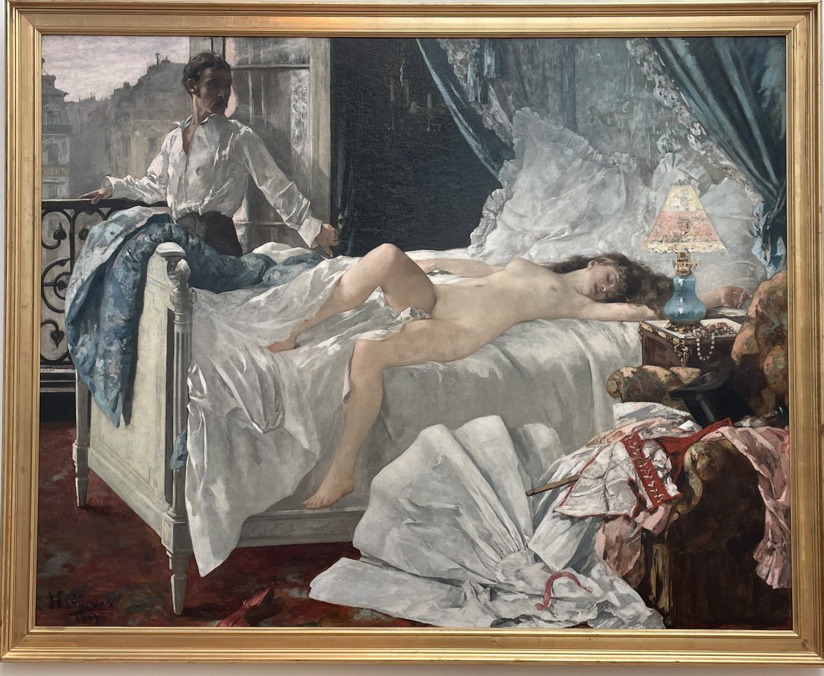 “Perhaps, if I open the window really wide, she’ll feel the chill, wake up and have sex with me again.” #womeninart #mentoavoidinartandlife