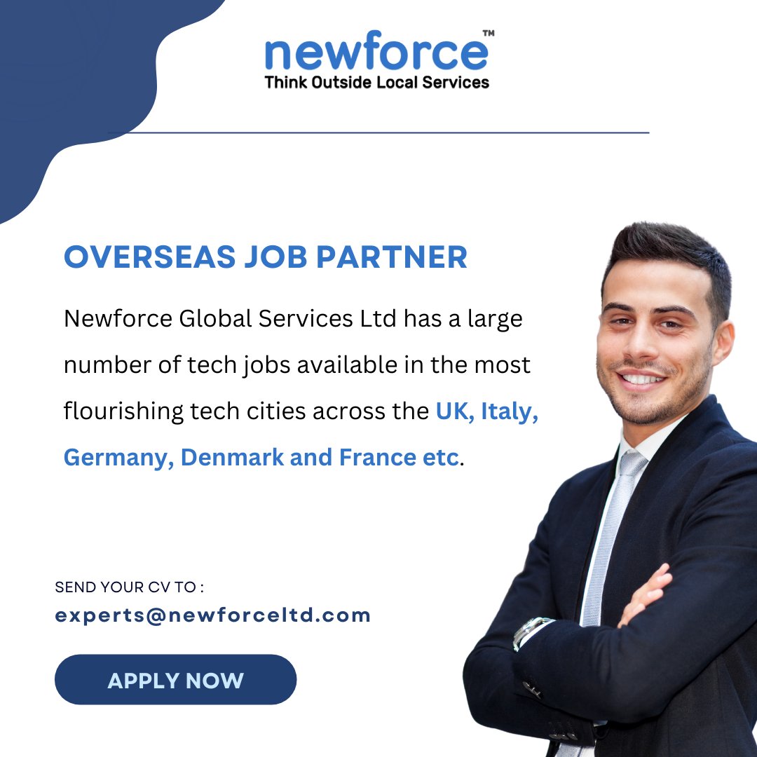 Newforce Global Services (@newforcelimited) on Twitter photo Newforce Global Services features overseas jobs, and international employment opportunities for professionals, expatriates and adventure seekers.
âś…Interested candidates, please share your updated CVs at experts@newforceltd.com Newforce Global Services features overseas jobs, and international employment opportunities for professionals, expatriates and adventure seekers.
âś…Interested candidates, please share your updated CVs at experts@newforceltd.com