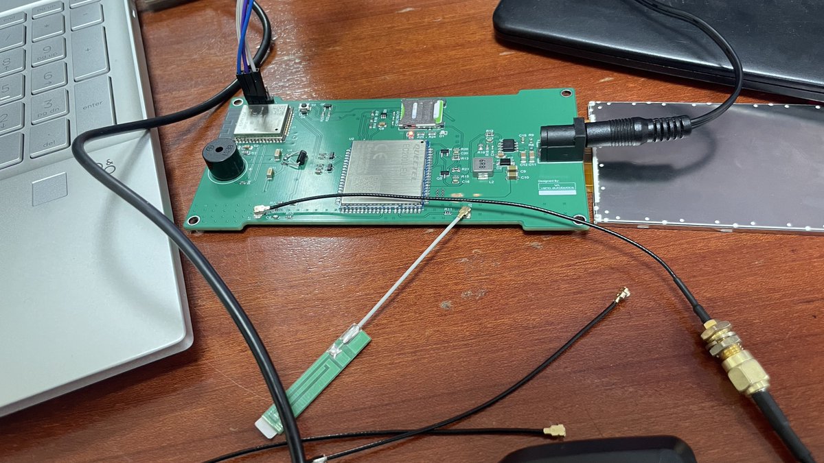 VkBoit's tweet photo. This morning we are finishing up on testing Firmware on this device we designed for our client. We are especially testing the MQTT communication and network connection. 
The display was designed with LVGL and the general firmware can be updated OTA (Over the Air) https://t.co/QVvWD4GOFg