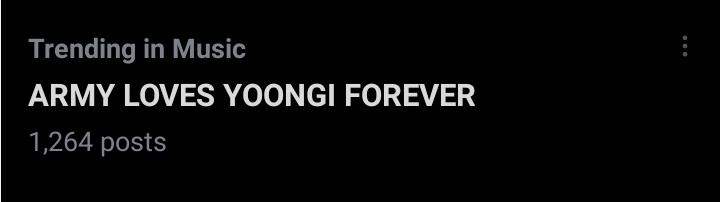 Time to increase the number of posts !!
       Give me 777 replies!!

ARMY LOVES YOONGI FOREVER