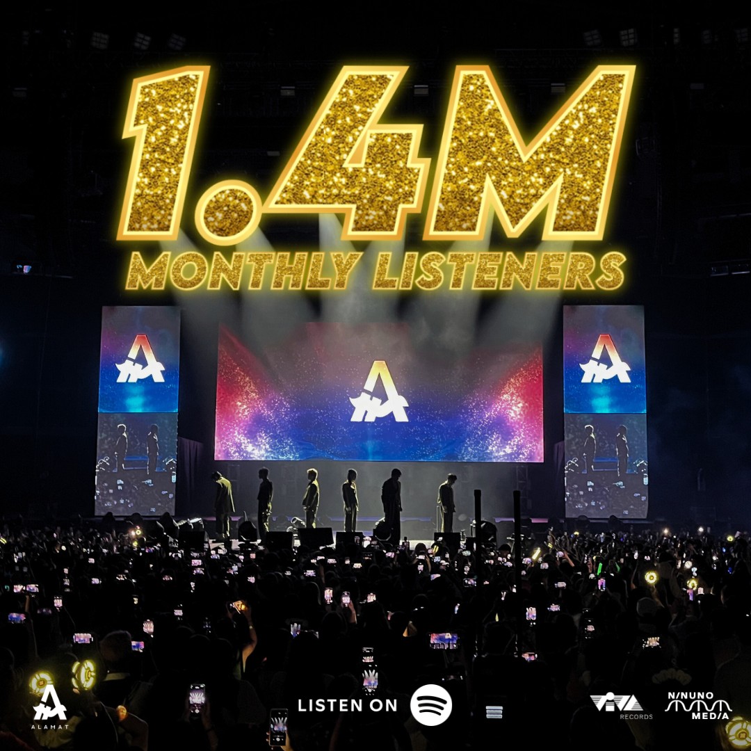 Official_ALAMAT's tweet photo. ALAMAT, HANDA 'RAP!

Lumalawak ang Barangay natin kada buwan! 

Maraming salamat mga Magiliw, nasa 1.4 Million monthly listeners na sa Spotify! 🤎🫶

#ALAMAT https://t.co/ekXwYQtKca
