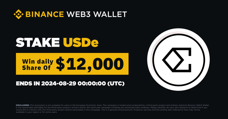 BinanceWallet's tweet photo. 🚨Final Call! Only 2 Days Left!🚨

Stake just 25 USDe to grab a share of the last $24,000!

Stake in the #BinanceWeb3Wallet Simple Yield Pool before it's too late!

Join now ⤵️