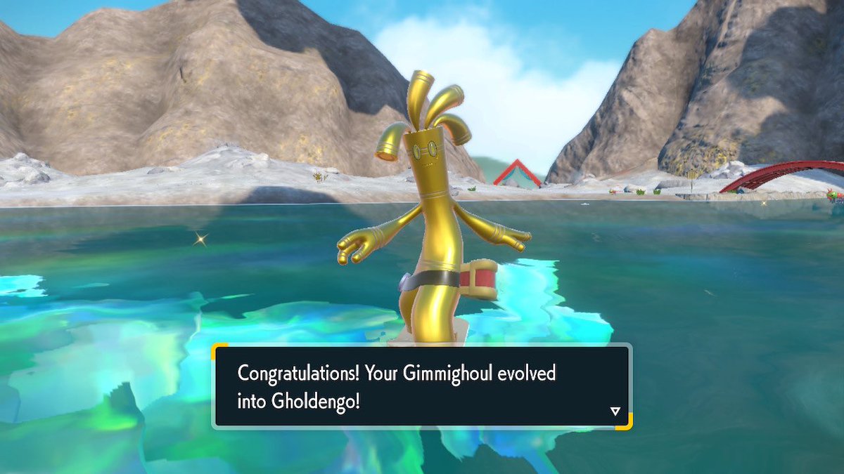 LegionisDev's tweet photo. Second and final shiny Gimmighoul found after 5,335 5-Star Gimmi raids. I didn't recognized it, I had to check my Trainer Card to know I found it. Caught in a Premier Ball. Evolved into Gholdengo. Gimmighoul family complete #PokemonScarletViolet #ShinyPokemon #ShinyLivingDex https://t.co/fvgiE5G8xM