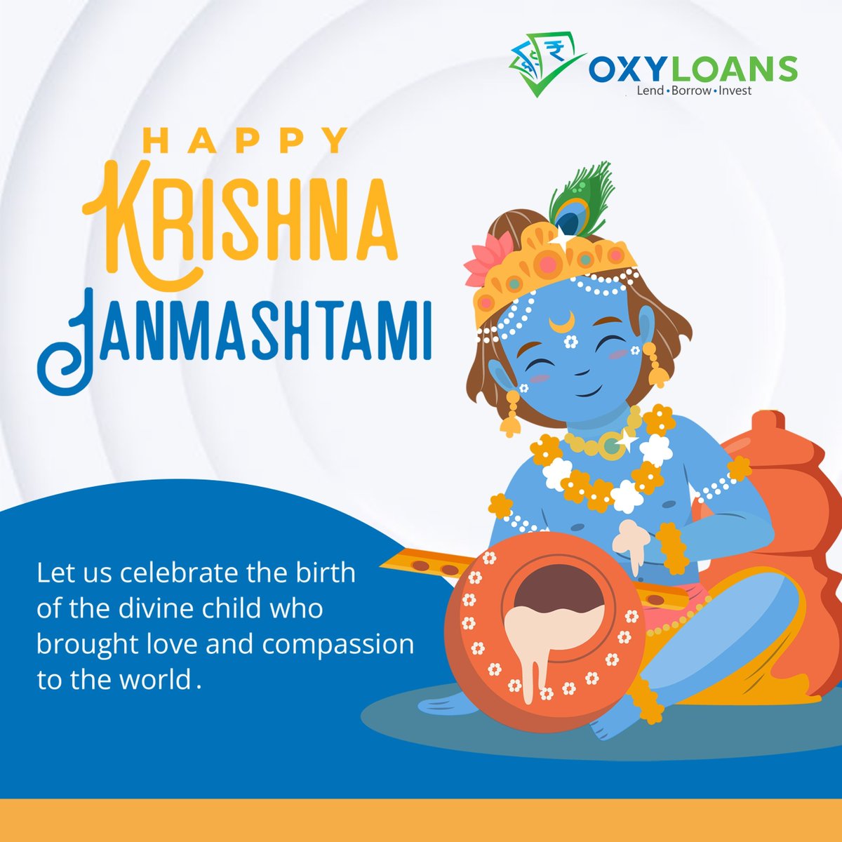 oxyloans's tweet photo. 🌸 Happy Krishna Janmashtami! 🌸

Let’s celebrate the birth of Lord Krishna, the divine child who brought love, compassion, and joy to the world. 

#KrishnaJanmashtami #HappyJanmashtami #DivineLove #OxyLoans #LendBorrowInvest #KrishnaBlessings #CelebrateKrishna #FestivalOfJoy https://t.co/hhvgpqU0IR