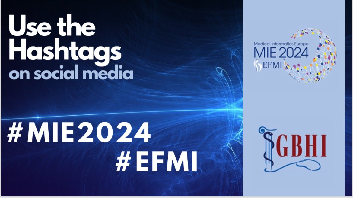 European Federation for Medical Informatics (@efmi) on Twitter photo If you are attending MIE 2024 don’t forget to use the hashtags #MIE2024 and #efmi and mention <a href="/EFMI/">European Federation for Medical Informatics</a> on your posts
#medicalinformatics If you are attending MIE 2024 don’t forget to use the hashtags #MIE2024 and #efmi and mention <a href="/EFMI/">European Federation for Medical Informatics</a> on your posts
#medicalinformatics