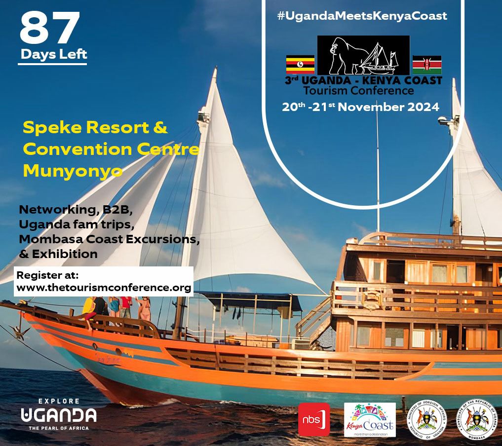 Count down to the Tourism conference.
We shall see partnerships created, and industry leaders will inspire us. Ugandan tourism players will visit Mombasa, and Kenya operators will come to explore Uganda.
500 tourism stakeholders in one room for 2 days. And it is free!

Please
