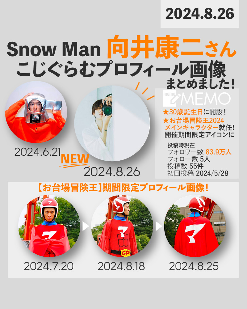 🧡🆕✨📝】 向井康二さんインスタ(#こじぐらむ)の、これまでの