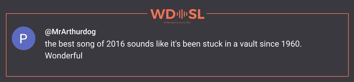 "the best song of 2016 sounds like it's been stuck in a vault since 1960. Wonderful"

The Cactus Blossoms - Stoplight Kisses (Official Music Video)

<a href="/CactusBlossoms/">The Cactus Blossoms</a>

youtube.com/watch?v=0kWEfe…