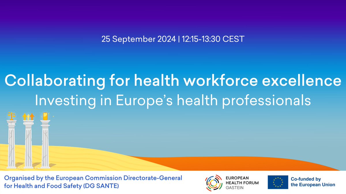GasteinForum (@gasteinforum) on Twitter photo The health workforce is the backbone of our health systems. 💪 How can we strengthen it to meet the challenges of today and tomorrow? Join <a href="/EU_Health/">EU One Health</a> at #EHFG2024 on 25 Sept to discuss! ➡️ bit.ly/3LyAUFR The health workforce is the backbone of our health systems. 💪 How can we strengthen it to meet the challenges of today and tomorrow? Join <a href="/EU_Health/">EU One Health</a> at #EHFG2024 on 25 Sept to discuss! ➡️ bit.ly/3LyAUFR
