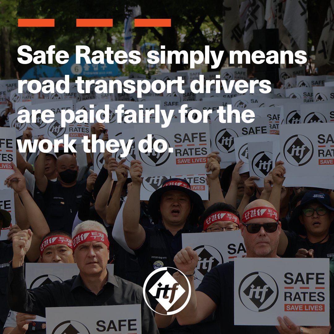 ITFglobalunion's tweet photo. ITF's Safe Rates week of action has begun, and transport unions worldwide are joining our action.
But what are Safe Rates, and why do they matter to road transport workers? Read our explainer (1/2)⬇️ https://t.co/FD1OskhHol