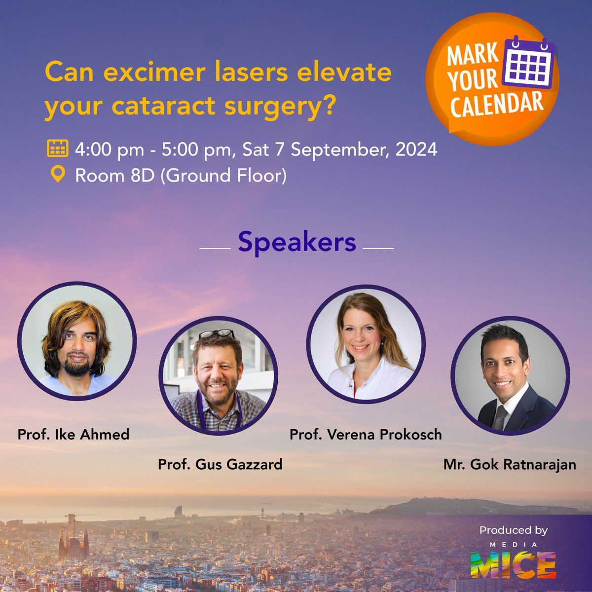 MediaMICEgroup's tweet photo. Excimer lasers, known for their precision in refractive surgeries, are making their way into cataract procedures. Join experts at the @elios_vision Symposium @ESCRS 2024 to explore this cutting-edge topic. Mark your calendars!
#ESCRS2024 #EliosVision #refractive #MediaMICE https://t.co/8y8M3JrAIP