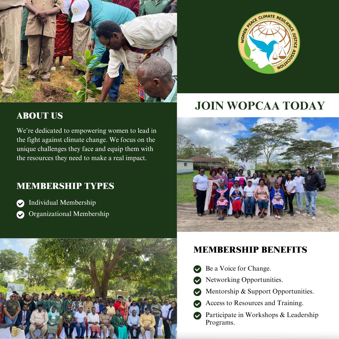 Transform your passion into action with WOPCAA! 🌍 
Join us and be part of a vibrant community dedicated to #WomenEmpowerment and driving #ClimateAction. Let's make a difference together!

Register for Membership Here : wopcaa.org/membership/

#WOPCAA #ClimateJustice