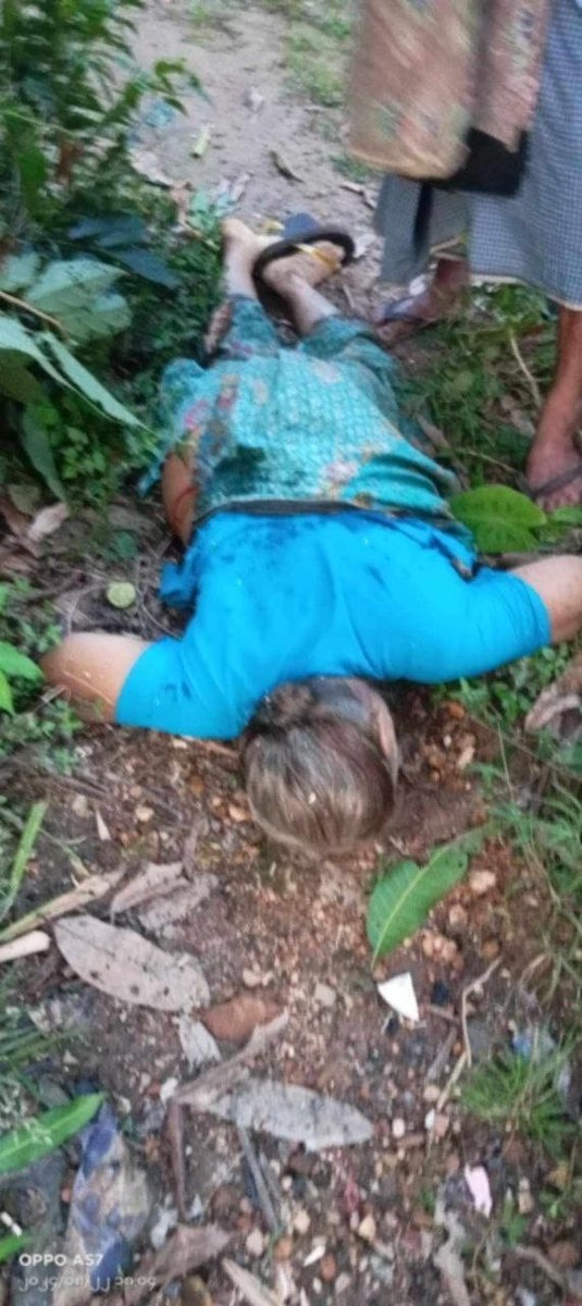 HURFOM's tweet photo. An 81-year-old woman, Daw Phwar Gyi, was killed in Htein Twin Village, Long Lone Township, Tanintharyi Region, on August 22nd due to indiscriminate artillery shelling by military junta forces. The incident occurred at 5 PM when clashes broke out.

Civilians are #NotATarget https://t.co/S1H259E1de