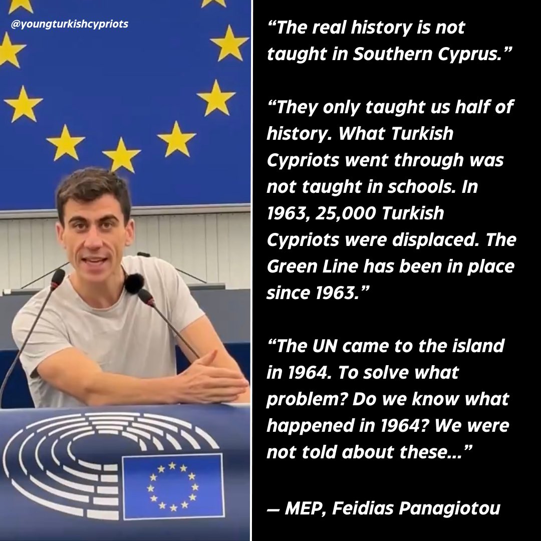 Young_Turk_Cyp's tweet image. BREAKING NEWS‼️

The education system in South Cyprus tells its youth that the Cyprus issue began in 1974 with an unprovoked Turkish invasion.

This is false.

The Turkish Cypriots suffered an attempted genocide and 11 years of ethnic cleansing between 1963-1974.

#TRNC #KKTC