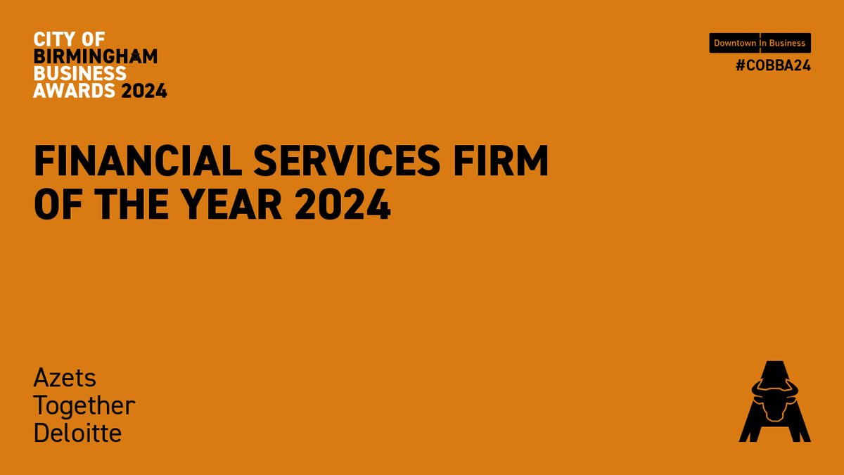 Our next award category at #COBBA24 recognises the Financial Services Firm of the Year 2024. A big congratulations to the amazing nominees, <a href="/AzetsUK/">Azets UK</a> , <a href="/Together_Money/">Together</a> and <a href="/DeloitteUK/">Deloitte UK</a> . Best of luck to you all! Vote for your winner here: sbee.link/9tqak67bhm