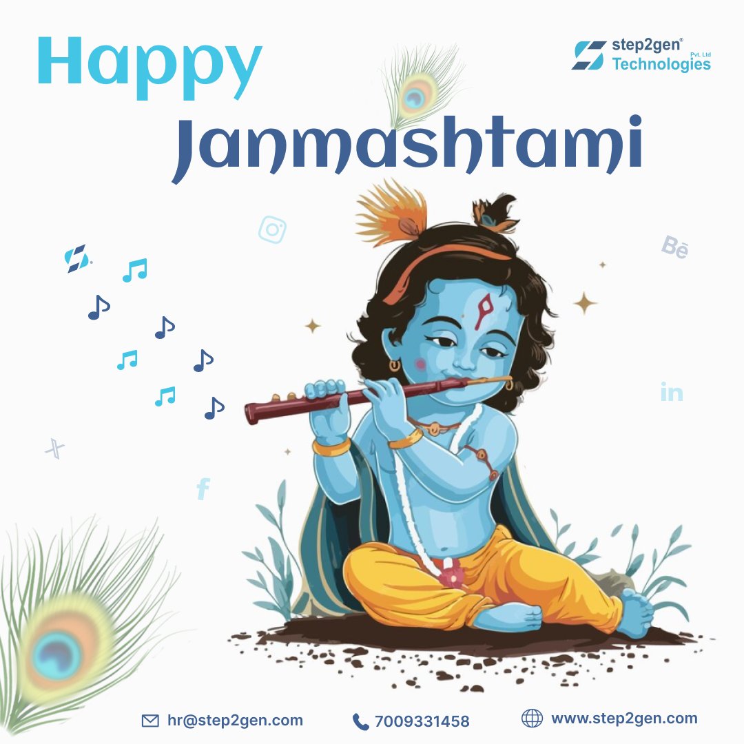 step2gen's tweet photo. #Step2gen sends heartfelt wishes for a day filled with joy, wisdom &amp; divine inspiration as we celebrate Krishna Janmashtami🙏

May the teachings of Lord Krishna guide us towards a path of love, compassion &amp; selfless service.

Happy Janmashtami!

#krishnajanmashtami #s2gians https://t.co/hdBAb94Eo3