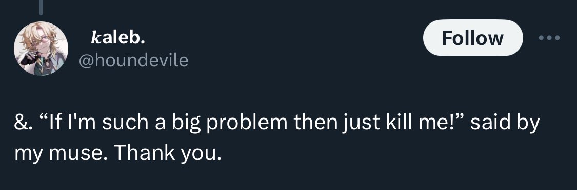 VAG4RY's tweet photo. ( STARTER CALL ;   @houndevile )

Though only briefly, there’s a glint of lunacy flashing within his eyes as you say that.

“Are you sure? I can do that?” Each of his words are carefully treaded with vague thrill, almost ready to burst out.

… https://t.co/gFWvZNZtWU