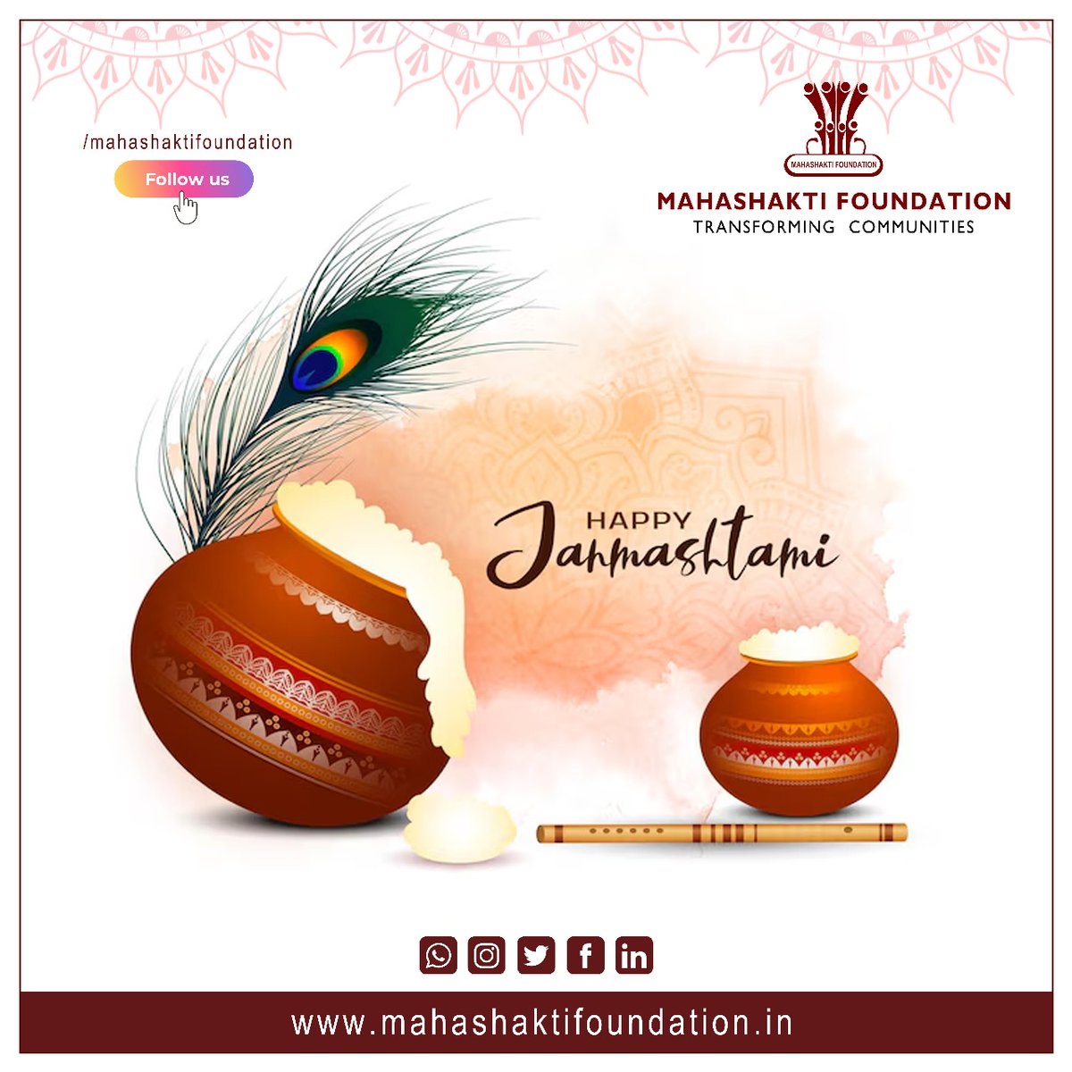 msfodisha's tweet photo. On this divine occasion of Janmashtami, may Lord Krishna fill everyone's life with endless joy and serenity. Mahashakti Foundation wishes you a day of celebration and blessings.

Happy Janmashtami!🦚

#janmashtami #krishnajanmashtami #janmashtami2024 https://t.co/1JybRjTzMB