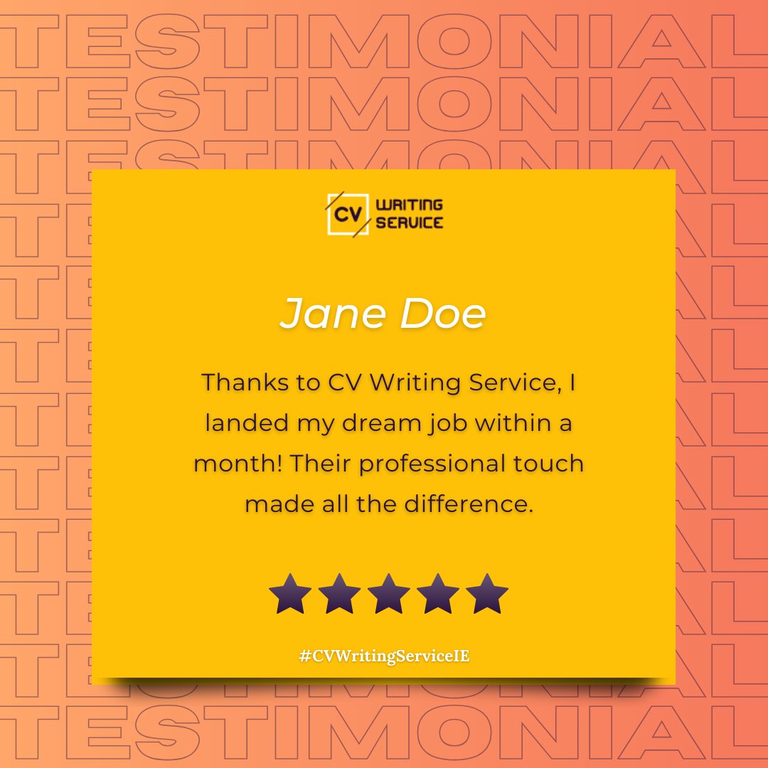 CvWritingIE's tweet photo. Another Client Another Success Story.!

Ready to take your CV game to the next level? Contact Us Now.!

#ClientTestimonial #SuccessStory #CareerSuccess https://t.co/Aup8TTt6sB