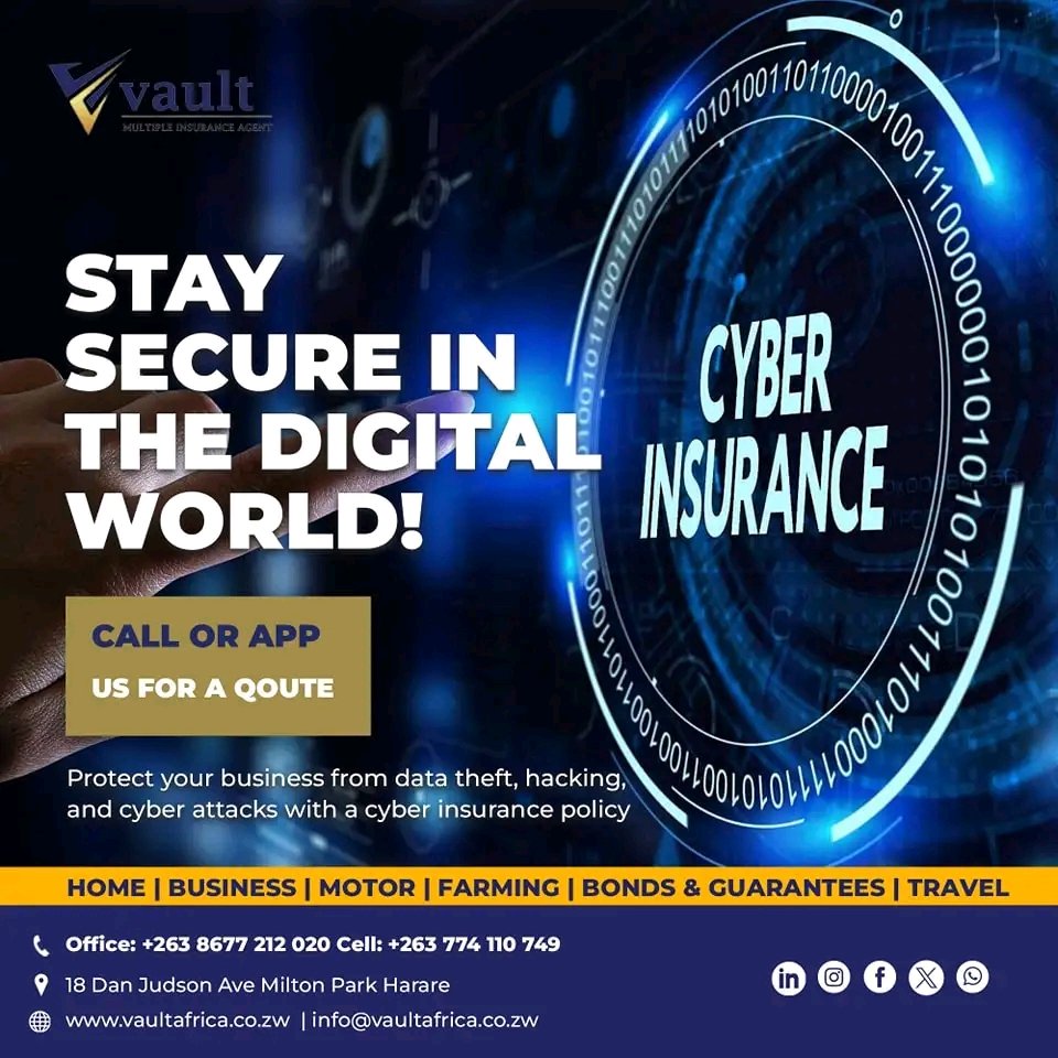 vaultinsure2024's tweet photo. Your trusted broking agency #Vault can fascillitate affodable cyber insurance policies from any leading insurer in Zimbabwe. Protect your business today from any cyber risks through Vault Multiple Insurance Agent. 

#vaultmultipleagent
#cyberinsurancecover
#affordableinsurance https://t.co/jTx2gB1Sly