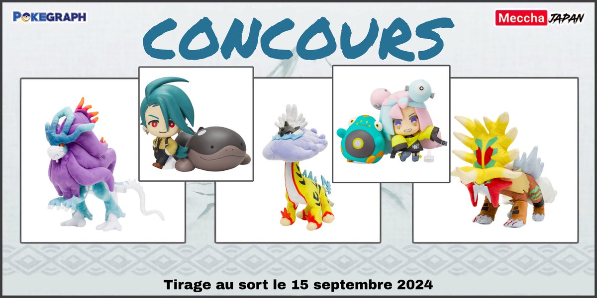 Pokegraph's tweet photo. ⚠️ #Concours 
🎁 Gagnes ta peluche ou figurine #Pokemon

🔸 RT ce tweet
🔸️ Invites un ami
🔸 Follow @Pokegraph et @mecchaJP

⭐️ En vente ici : https://t.co/4xEfAr0LOY
⭐️ Code promo POKEGRAPH5 jusqu'au 7/09/24

🗓️ TAS 15/09/24
🏆 5 gagnants

#PokemonCenter #PokemonGoodies https://t.co/gfKgnguSKe