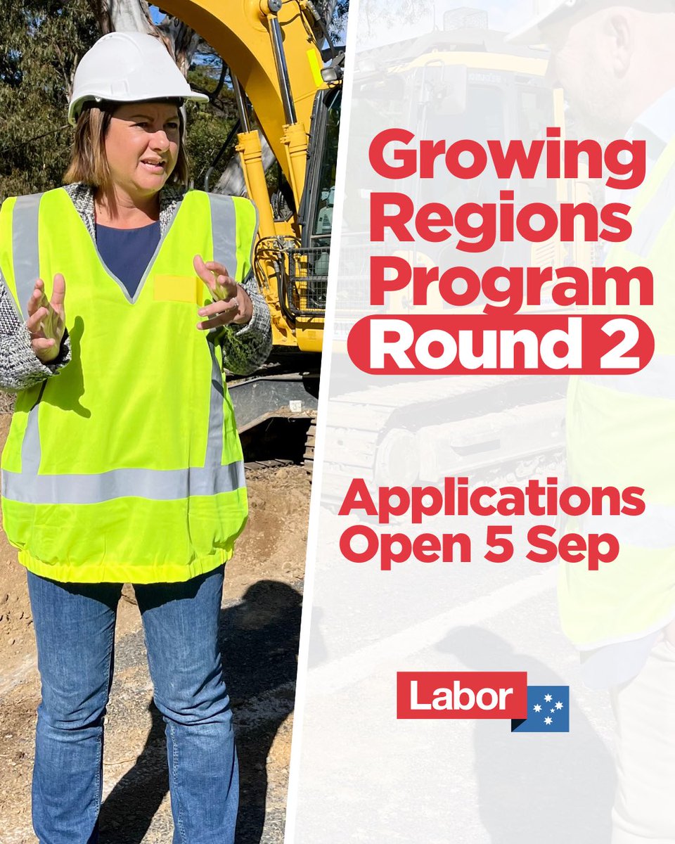 KristyMcBain's tweet photo. Our regions are growing & community infrastructure needs to keeps pace!๐ท๐ฝโโ๏ธ
From community centres, sport & cultural facilities, libraries & parks, our #GrowingRegionsProgram can help deliver priority projects! โ
Check out the updated guidelines: https://t.co/cCujD2qkev
#auspol https://t.co/EbYZY2VTBS