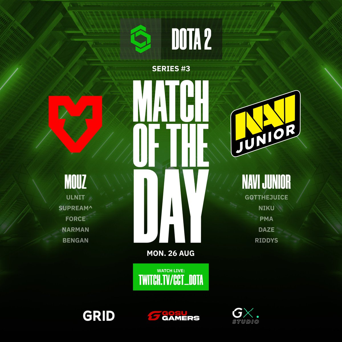 y'all excited for this?? well, I AM 💥
⚔️ <a href="/mousesports/">MOUZ</a> vs <a href="/natusvincere/">NAVI</a> Junior
🗓️ 26 August 2024, 13:00 CEST
🎙️ <a href="/hairy_freak/">Nikola Babic</a> &amp; <a href="/Blu_Scale/">Luke Bedwell</a>